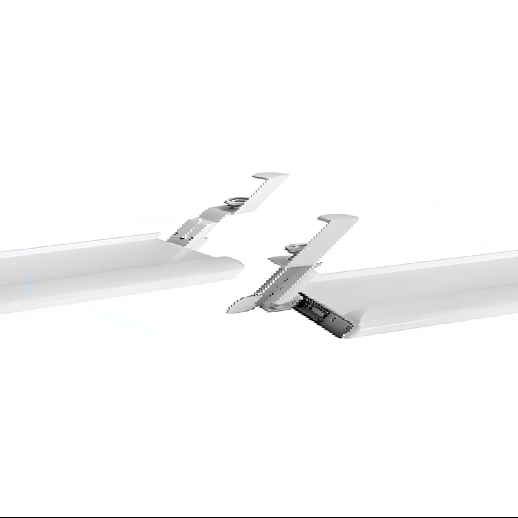 Weiße Tastaturablage HDWR SolidHand-KT08W unter dem Schreibtisch
