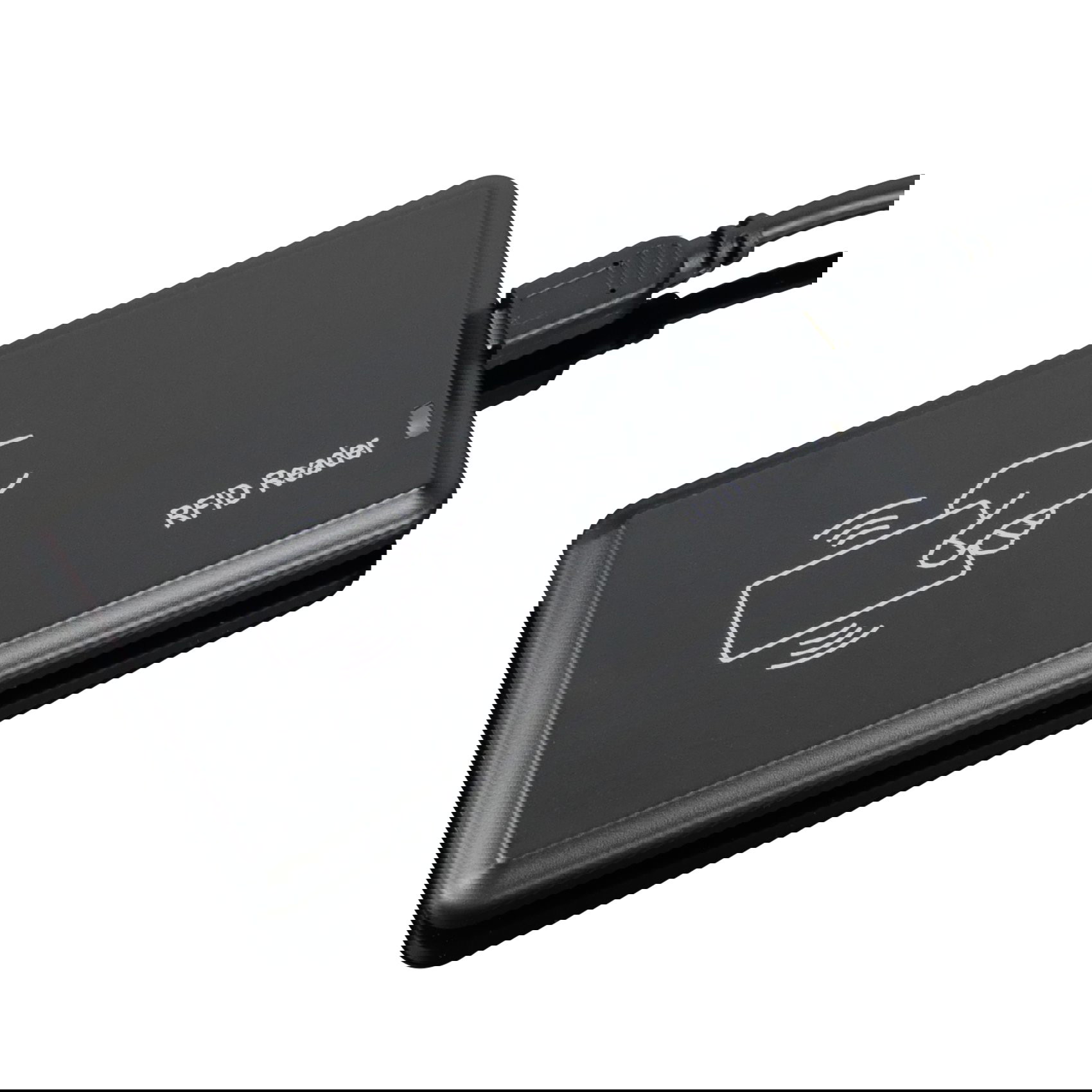 RFID-Lesegerät HD-RD20X in Schrägansicht mit USB-Kabel