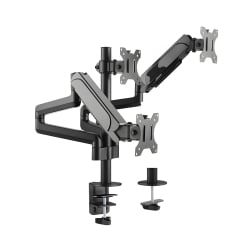 Dreifache Monitorhalterung SolidHand-AS03 – Vorderansicht am Schreibtisch