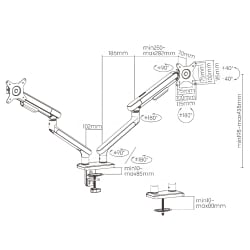 Technische Zeichnung der Monitorhalterung SolidHand-FS02